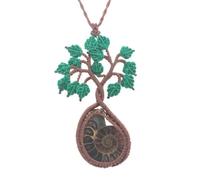 TIANXIAOQWE Collar de piedra natural en espiral hecho a mano con cadena trenzada de cuerda para mujer, Piedra, Cuarzo