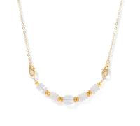 TIANXIAOQWE Collar espaciador de lapislázuli de 2 x 6 pulgadas, cadena de clavícula de cuentas de cristal, Piedra Madera, Cristal