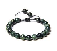TIANXIAOQWE Cuentas de piedra natural para hombre, europeas y americanas, 8 mm, estilo tejido, pulsera simple para hombre y mujer, 19cm, Piedra Madera, Crystal