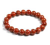 TIANXIAOQWE Cuentas redondas rojas naturales de 6, 8, 10 mm, pulseras para mujeres y hombres, 24cm 9.5inch, Piedra Madera, Crystal
