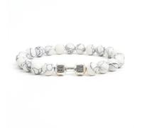 TIANXIAOQWE Mancuernas de 19 cm para hombre, pulsera de cuentas de piedra volcánica negra natural, hecha a mano, Piedra, Cuarzo