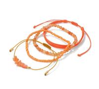 TIANXIAOQWE Pulsera combinada de cuerda multicapa tejida con cuentas de grava, Piedra Madera, Crystal