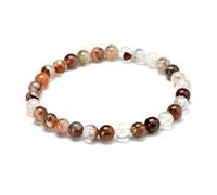 TIANXIAOQWE Pulsera de cuentas de cuarzo natural para mujeres y hombres, pulseras de cordón elástico rojo, 16cm, Piedra Madera, Crystal