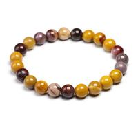 TIANXIAOQWE Pulsera de cuentas de jaspe natural de 6 a 10 mm para mujeres y hombres, 18cm 7.0inch, Piedra Madera, Crystal