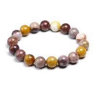 TIANXIAOQWE Pulsera de cuentas de jaspe natural de 6 a 10 mm para mujeres y hombres, 20cm 7.9inch, Piedra Madera, Crystal