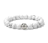 TIANXIAOQWE Pulsera de cuentas de piedra de 8 mm para hombres y mujeres, 19cm, Piedra Madera, Crystal