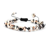 TIANXIAOQWE Pulsera de cuentas de piedra de lava natural, ajustable, trenzada, para hombres y mujeres, yoga, C, Piedra Vidrio Piedra esmaltado cristal, Circonita cúbica Ágata Obsidiana