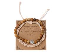TIANXIAOQWE Pulsera de estilo bohemio de verano de 6 mm, cuentas de piedra, mariposa, elefante, cactus, accesorios, cuerda, pareja, Piedra Madera, Crystal