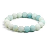 TIANXIAOQWE Pulsera de piedra natural unisex de 6 mm, 8 mm, 10 mm, cuentas de piedra mate, para mujeres y hombres, 24cm 9.5inch, Piedra Madera, Crystal