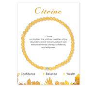 TIANXIAOQWE Pulsera elástica de cuentas finas de plata de 4 mm, 19cm, Piedra Madera, Crystal