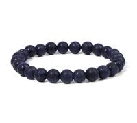 TIANXIAOQWE Pulsera elástica de piedra blanca de 8 mm, ágata negra y gris lava para mujeres y hombres, pulseras elásticas para yoga, 23cm, Piedra Vidrio Piedra esmaltado cristal, Circonita cúbica