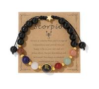 TIANXIAOQWE Pulsera tejida con cuentas de piedra circular hecha a mano para el día de San Valentín, weave, Piedra Madera, Crystal