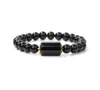 TIANXIAOQWE Pulseras de cuarzo para mujeres y hombres, pulseras de cuentas de piedra natural, pulseras de prehnita, 17cm, Piedra Vidrio Piedra esmaltado cristal, Circonita cúbica Ágata Obsidiana