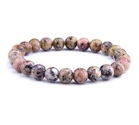 TIANXIAOQWE Pulseras de cuentas de lapislázuli para mujeres y hombres, pulsera elástica de ágata de 8 mm, 21cm, Piedra Vidrio Piedra esmaltado cristal, Circonita cúbica Ágata Obsidiana