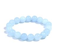 TIANXIAOQWE Una pulsera de cuentas rosas de 19 cm para mujer, cuentas de piedra natural, yoga, para novia, Piedra Madera, Crystal