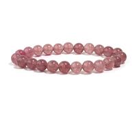 TIANXIAOQWE Una pulsera de cuentas rosas de 19 cm para mujer, cuentas de piedra natural, yoga, para novia, Piedra Madera, Crystal