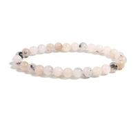 TIANXIAOQWE Una pulsera de ópalo rosa de 19 cm para mujer, con cuentas de piedra natural, cuerda elástica, hecha a mano, Piedra Madera, Crystal
