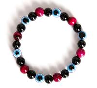 TIANXIAOQWE Una pulsera de piedra natural de 19 cm de hematita para hombres y mujeres, Piedra Madera, Crystal