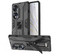 Tianyan Funda Honor 70 5G,Anti-Shock 360 Grados con Pliegue Soporte Carcasa [Hard PC y Silicona TPU Armor Case] Ultra-Delgado protección Funda para Honor 70 5G,Negro