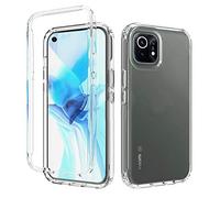 Tianyan Funda Xiaomi Mi 11 5G,360 Grados Full Body Anti-Shock [Transparente Suave TPU Silicona Delantera y PC Duro Trasera] 2 in 1 Protectora Carcasa Funda para Xiaomi Mi 11 5G,Transparente
