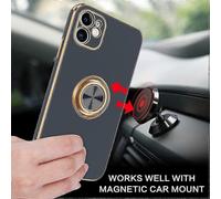 TIANYING for iPhone 11 Case with 360 Ring Holder, Shockproof Slim Kickstand Magnetic Support Car Mount Women Men Non-Slip Protective Phone Case for iP