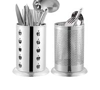 Tianyis 2 Piezas Soporte de Utensilios de Acero Inoxidable, Titular de Vajilla Organizador de Cubiertos, Porta-Utensilios de Cocina con Orificios de Drenaje, para Almacenamiento de Vajilla