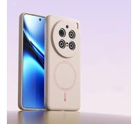 TIANYUE Funda Magnética para Vivo X300, Compatible con mag-Safe, Anillo Magnético Integrado, Funda Delgada Antichoque de Silicona Líquida para Vivo X300-Beige