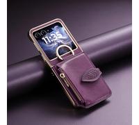 TIANYUE Funda Motorola RAZR 50/60, Funda Billetera Plegable de Cuero PU, Funda Protectora con Ranuras para Tarjetas para Motorola RAZR 50/60-Púrpura