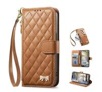 TIANYUE Funda para Blackview Wave 9C Tipo Billetera con Cremallera, Cover con [Soporte Integrado] [Tarjeteros][Correa], Funda TPU a Prueba de Golpes para Blackview Wave 9C-Marrón