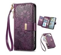 TIANYUE Funda para Honor 600 Lite, Estuche Tipo Billetera con Cremallera, Funda de Cuero PU con 6 Ranuras para Tarjetas Case para Honor 600 Lite-Violeta