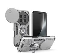 TIANYUE Funda para Honor Magic8, Protección de Lente de cámara Funda Protectora a Prueba de Golpes con Soporte de Anillo, Funda rígida para PC para Honor Magic8-Plata