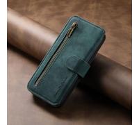 TIANYUE Funda para Motorola Edge 50 Fusion, Funda de Cartera con Cremallera y 7 Ranuras para Tarjetas, Case con Bloqueo RFID, Cubierta para Motorola Edge 50 Fusion-Verde