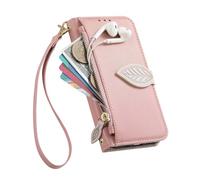 TIANYUE Funda para Motorola Edge 5G 2025, Estuche de Cuero PU con Cremallera, Cierre Magnético y Soporte Plegable Integrado，Funda para Motorola Edge 5G 2025-Rosado
