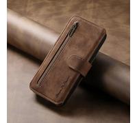 TIANYUE Funda para Samsung Galaxy A26, Funda de Cartera con Cremallera y 7 Ranuras para Tarjetas, Case con Bloqueo RFID, Cubierta para Samsung Galaxy A26-Marrón
