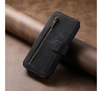 TIANYUE Funda para Samsung Galaxy S25 Edge, Funda de Cartera con Cremallera y 7 Ranuras para Tarjetas, Case con Bloqueo RFID, Cubierta para Samsung Galaxy S25 Edge-Negro