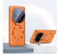 TIANYUE Funda para Xiaomi 17 Ultra, Funda magnética Compatible con mag-Safe, Compatible con Carga inalámbrica Cover con Soporte para Xiaomi 17 Ultra-Naranja