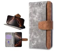 TIANYUE Funda para Xiaomi Redmi K70E 5G/Poco X6 Pro 5G, Funda Retro de Bloques de Colores con Tarjetero y Soporte, Cubierta de Cuero PU para Xiaomi Redmi K70E 5G/Poco X6 Pro 5G, Gris