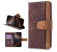 TIANYUE Funda para Xiaomi Redmi K70E 5G/Poco X6 Pro 5G, Funda Retro de Bloques de Colores con Tarjetero y Soporte, Cubierta de Cuero PU para Xiaomi Redmi K70E 5G/Poco X6 Pro 5G, Marrón