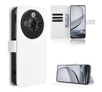 TIANYUE Funda para ZTE Nubia Focus Pro 5G, Suave PU Cuero para Fundas Flip Case Cover, Billetera con Soporte, patrón de Diamante Carcasa para ZTE Nubia Focus Pro 5G, Blanco