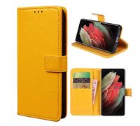 TIANYUE Funda TCL 30 SE Fundas, Cáscara Tapa Cierre Magnético y Ranuras Tarjetas Carcasa Libro Protección para Teléfono TCL 30 SE Case-Amarillo