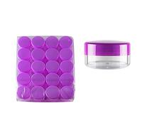 TIANZD 35 Piezas Vacío Redondo 3 ml Pequeña Tarro de Arte de uñas Envases Cosmética Plástico Pote Transparente de 3 g con Tapa Morado para Decoración de Uñas Muestras Mezclas