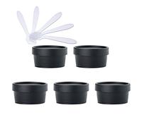 TIANZD 5 Pieza Envases Cosmética Plástico Negro 100ml Tarro de Cosmética 100 g Cuenco de Mascarilla con Tapa para barro de Máscara Cremas Hidratantes Loción Ungüento Sal de Baño con Espátulas