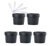 TIANZD 5 Pieza Envases Cosmética Plástico Negro 100ml Tarro de Cosmética 100 g Cuenco de Mascarilla con Tapa para barro de Máscara Cremas Hidratantes Loción Ungüento Sal de Baño con Espátulas