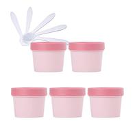 TIANZD 5 Pieza Envases Cosmética Plástico Rosa 100ml Tarro de Cosmética 100 g Cuenco de Mascarilla con Tapa para barro de Máscara Cremas Hidratantes Loción Ungüento Sal de Baño con Espátulas