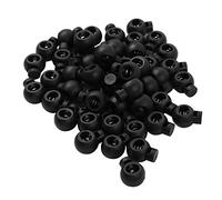 TiaoBug 50Pcs Topes para Cordones con Muelle Cierres Tanka Cordón Bloqueo Plástico Negro/Blanco para Costura de Bolsa Estuche Negro 1.7cm