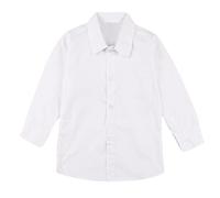 TiaoBug Camisa Blanca Manga Larga Niños Chicos de 2-20 Años Blusa Formal Escolar Escuela Disfraces Niños Costume Cosplay de Caballero Camiseta Algodón Cuello Polo Blanco 18-20 Años