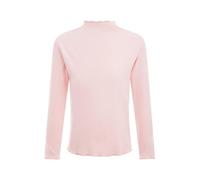 TiaoBug Camiseta Interior Manga Larga para Niñas Camiseta Termica Algodón con Volantes Color Sólido con Cuello Medio Alto Jersey Cálido Otoño Invierno Rosa 11-12 años