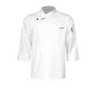 TiaoBug Chaqueta De Chef Hombre Chaqueta Cocinero Manga Larga/Corta Ropa De Trabajo Ropa Informal Suelta De Chef Manga Larga Blanca H L