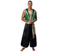 TiaoBug Disfraz De Cosplay Príncipe India Para Hombre Pelele Con Cinturón Metálico Traje De Lámpara Mágica Disfraz Halloween Carnaval Fiesta