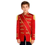 TiaoBug Disfraz De Príncipe Real Para Niños Chaqueta De Director De Circo Con Cremallera Manga Larga Chaqueta De Esmoquin Rojo 7-8 años